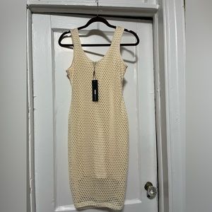 Fashion Nova  Cream  Midi Dress